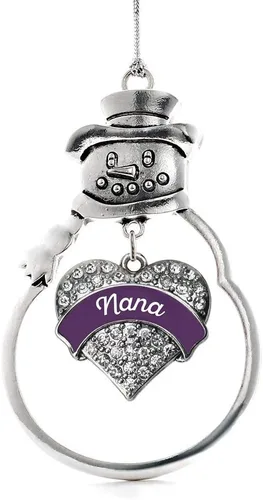 Vista 192 de Inspired Silver - Big Sis - Adorno de Navidad plateado - Adorno de árbol de Navidad con dije de corazón con circonita cúbica - Decoración colgante