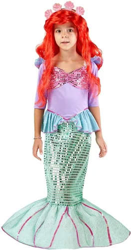 Vista 4 de Spooktacular Creations Girls Mermaid Costume Kids Mermaid Princess Costume for Halloween Dress Up