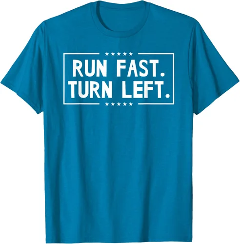 Vista 58 de Run Fast Turn Left - Camiseta para correr de pista y campo