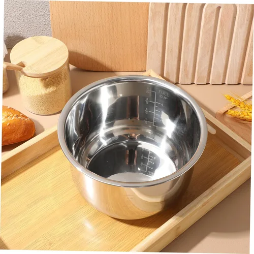 Vista 3 de Cabilock Inner Pot - Olla de cocina interior de 2 litros de acero inoxidable para arrocera de acero inoxidable, recipiente de repuesto para olla