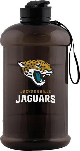 Vista 10 de FOCO Logotipo del equipo de la NFL Botella de agua deportiva grande de plástico transparente de 2L