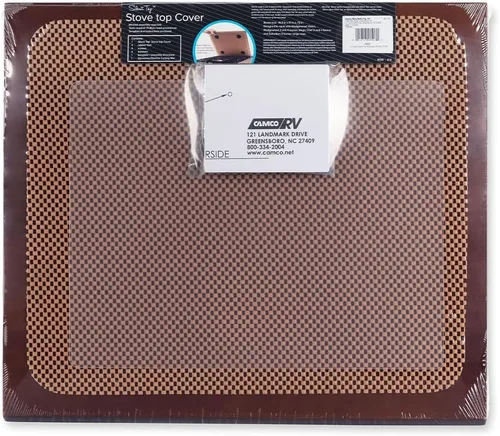 Vista 7 de Camco Cubierta para fregadero RV Oak Accents Cuenta con acabado brillante resistente, no tóxico, patas de goma ajustables y mide 13 x 15 pulgadas