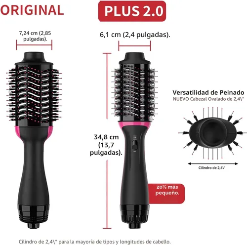 Vista 7 de Cepillo secador de pelo en uno, cepillo profesional de aire caliente 4 en 1, secador de pelo de un solo paso y estilizador voluminizador con iones