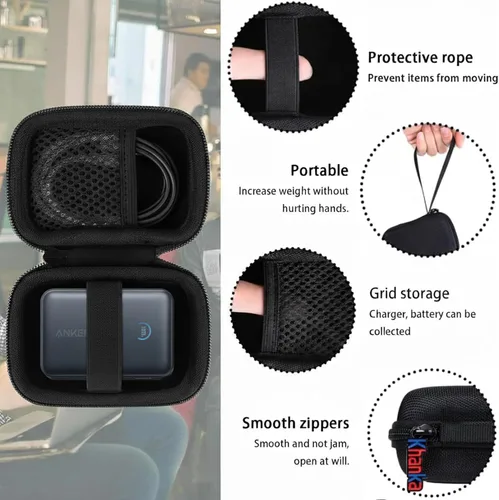 Vista 2 de khanka Anker Nano Cargador portátil, 10,000mAh 45W Max Compact Power Bank Case, carcasa de viaje dura compatible con Anker Nano 45W 10000mAh Power