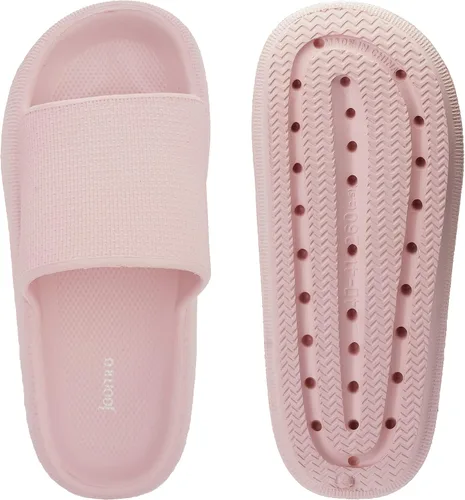 Vista 6 de Joomra - Sandalias acolchadas tipo pantuflas para mujeres y hombres, antideslizantes, de secado rápido, sandalias para baño, con suela gruesa