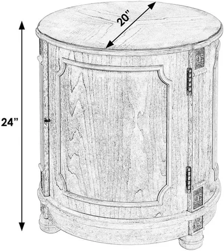 Vista 3 de Butler Specialty Company Thurmond Drum - Mesa auxiliar de tambor de 20" W, color beige