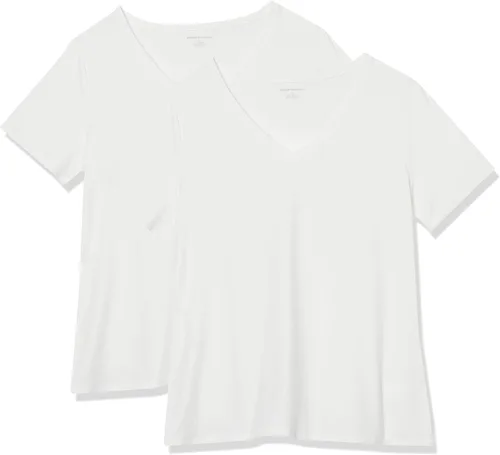 Vista 15 de Amazon Essentials - Camiseta de manga corta y cuello en V para mujer (disponible en tallas extragrandes)