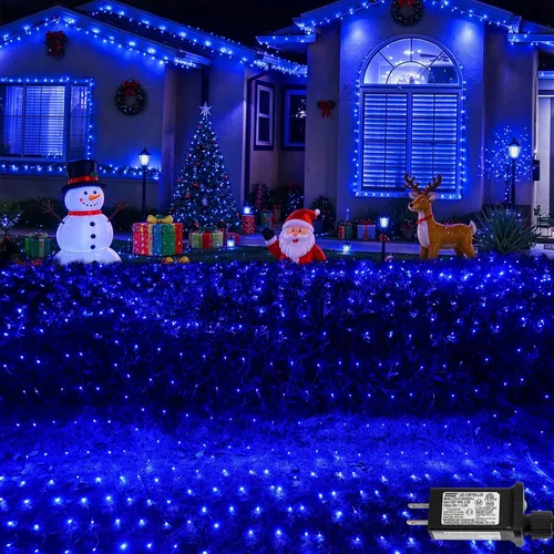 Vista 12 de 360 luces LED de red azul y blanco