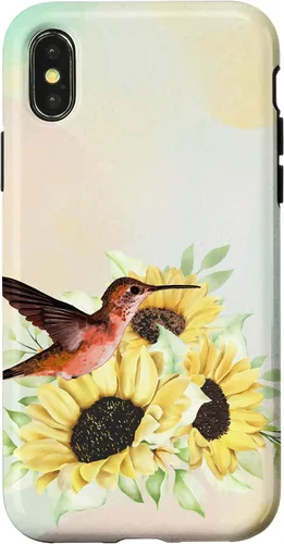 Vista 4 de iPhone 15 Lindo Colibrí Floral Para Los Amantes De Los Aves De La Caja De Girasol