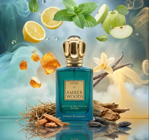 Vista 6 de Prince Parfums Dubai - The Story of Amber Woods - 3.4 onzas - Exquisito Extrait de Parfum para hombre - Aroma rico y lujoso de ámbar, cedro, vetiver