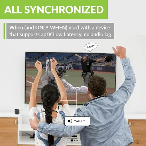 Vista 4 de Avantree Orbit - Transmisor de Audio Bluetooth 5.0 para TV con Soporte de Paso de Sonido Envolvente 5.1, Clase 1 de Largo Alcance, Pantalla LED