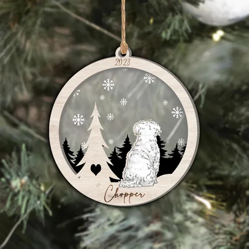 Vista 184 de Nazenti Adorno de Navidad conmemorativo personalizado, regalo personalizado de recuerdo de perro, condolencias por pérdida de mascotas, sabueso