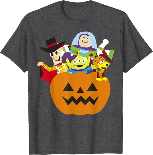 Vista 23 de Disney Pixar Toy Story - Camiseta de calabaza de Halloween, Negro