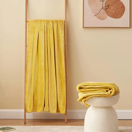 Vista 8 de RUIKASI Manta de forro polar individual – Manta de franela mullida de felpa amarilla para cama individual, manta súper suave y cálida para sofá
