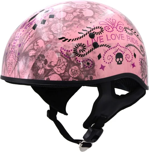 Vista 21 de Hot Leathers Avanzado Moto DOT Skull Cap Classic Half Cascos Biker HLD HLT