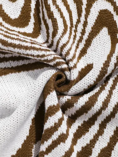Vista 106 de ZAFUL Y2K - Suéter casual con estampado de llama estética para hombre, suéter de punto holgado, manga larga, cuello redondo