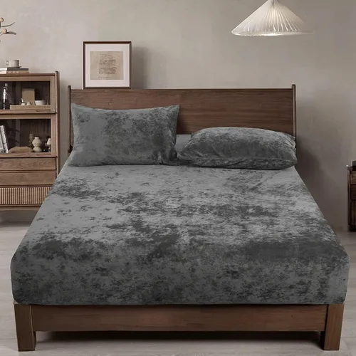Vista 27 de PHF Sábana bajera ajustable de terciopelo tamaño individual, sábana bajera de lujo, súper suave, acogedora y cómoda, con bolsillo profundo de 15