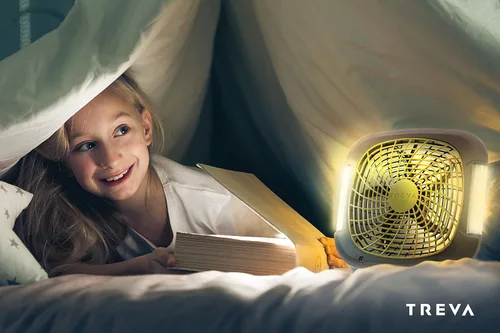 Vista 8 de O2COOL ventilador portátil de 10 pulgadas con luces para acampar Sí