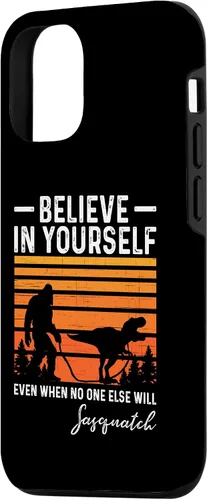 Vista 2 de Funda divertida para iPhone 15 Bigfoot Sasquatch Tyrannosaurus Rex Believer