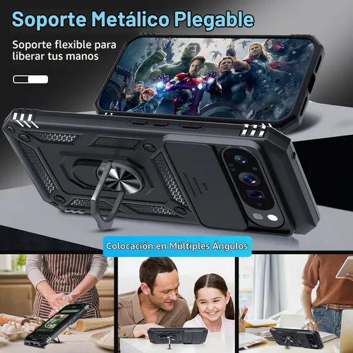 Vista 2 de Funda para cámara deslizante integrada para Google Pixel 10 Pro XL, color negro