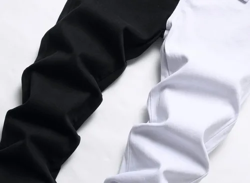 Vista 5 de RXXKKK Jeans Flex de ajuste regular de color de contraste para hombre