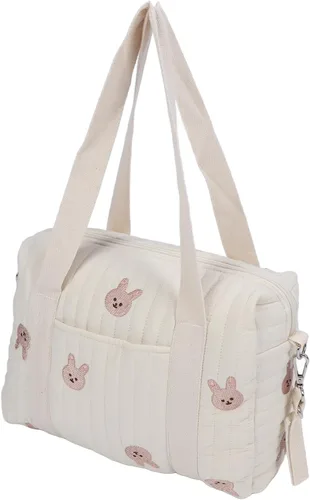Vista 11 de Bolsa de pañales pequeña, 11.4 x 10.2 x 4.7 in, bolsas organizadoras para cochecito de bebé, bolsas organizadoras de pañales, reutilizables bordadas