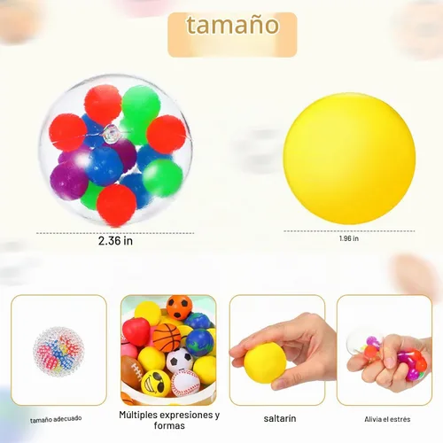 Vista 2 de Civaner Paquete de 30 pelotas deportivas Smile de 2 pulgadas, premios
