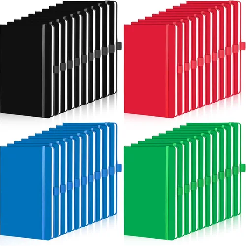 Vista 13 de Laumoi Paquete de 40 cuadernos de bolsillo, tamaño A6, mini diario de tapa dura, cuadernos forrados de cuero PU de 3.5 x 5.5 pulgadas, bloc de notas