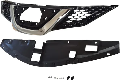 Vista 3 de Parachoques delantero parrilla superior negro con cromo para 2017 2018 Nissan Rogue Sport S SV SL 623106MD0A