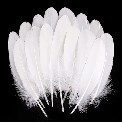 Vista 14 de THARAHT 120 plumas de ganso azul aguamarina naturales a granel de 6-8 pulgadas 5.9-7.9 in para manualidades, bricolaje, cosplay, boda, fiesta