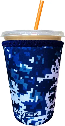 Vista 25 de Funda Koverz para café helado, funda aislante de neopreno para taza, se ajusta a una taza de café de 32 Oz., lavable y reutilizable, accesorios