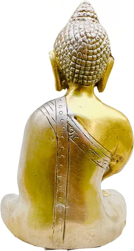 Vista 2 de Estatua de latón de Buda de la medicina/Ídolo de Buda tibetano antiguo para meditación y protección de la paz Siddhartha Famoso en el Tíbet China
