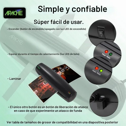 Vista 5 de Apache Laminador térmico de 13 pulgadas 3-10 mil (y hasta 13 y 16 mil)