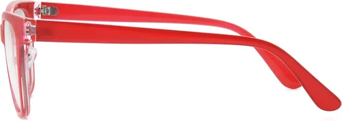 Vista 3 de Foster Grant Estilos para Y.O.U. Silver Spring Blue Light Gafas para mujer, transparente/rojo Ancho de la lente: 2.126 in