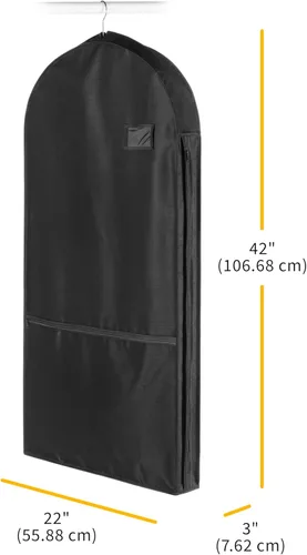 Vista 7 de Whitmor Bolsa de ropa con cremallera y bolsillo - Juego de 3 - Negro