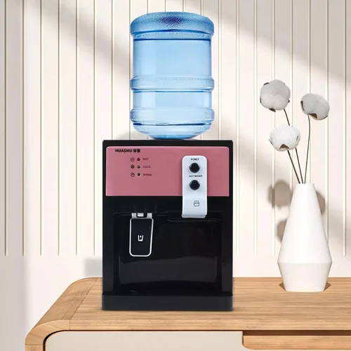 Vista 6 de Dispensador de enfriador de agua de escritorio de 5 galones, dispensador de agua caliente/fría, enfriador de agua de carga superior con función