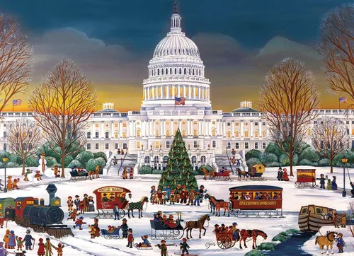 Vista 2 de EuroGraphics - Rompecabezas familiar Tiempo de Fiestas en el Capitolio, 300 piezas