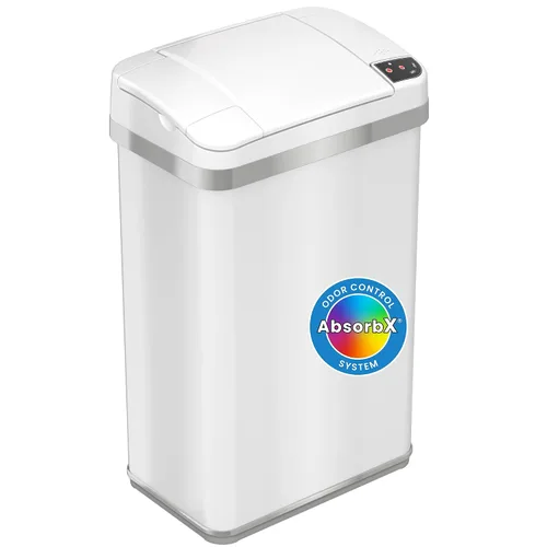 Vista 8 de iTouchless Cubo de basura de 4 galones con filtro de olor AbsorbX y fragancia de limón, contenedor de basura automático sin contacto, perfecto