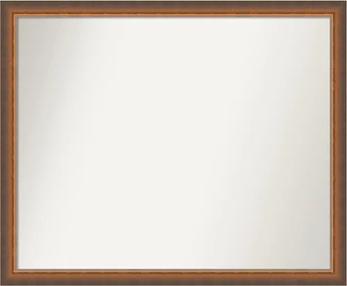 Vista 267 de Amanti Art Espejo de baño de bronce para sobre fregadero, 29 x 19 pulgadas, espejo rectangular de bronce antiguo, marco de madera tradicional
