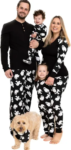 Vista 22 de Owlivia Pijamas de Navidad de Halloween para la familia, pijamas de algodón orgánico a juego candies