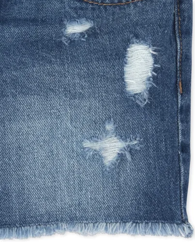 Vista 4 de The Children's Place 2 Pack Girls Distressed Denim Midi Shorts 2-Pack
