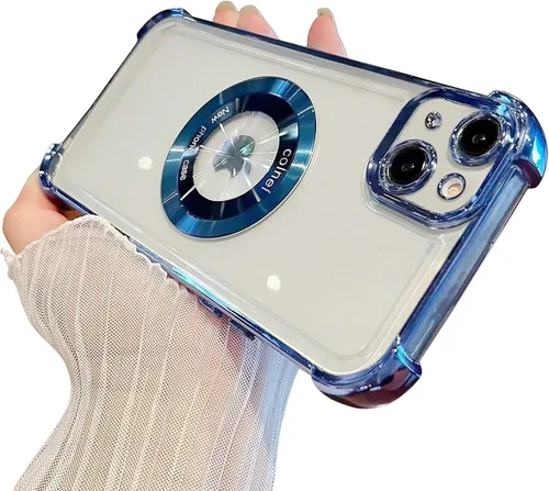 Vista 63 de Funda magnética transparente para iPhone 11, funda de lujo con cuatro esquinas brillantes, protección a prueba de golpes de grado militar
