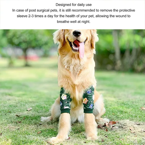 Vista 5 de Traje de recuperación de piernas delanteras para perro, coderas protectoras suaves para cachorros, mangas de recuperación para perros después