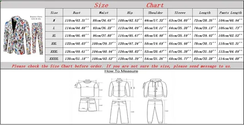 Vista 6 de Mens Fashion Casual Printing Star Vintage Suit Pants Three Piece Tuxedo