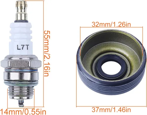 Vista 2 de Kit de carburador de pistón de cilindro de 1.575 in para motosierra Husqvarna 142 141 137 136 530069941, 530071987, 530019172, 530035482, 530029811