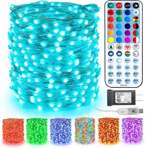 Vista 11 de BrizLabs - Luces de hadas que cambian de color, 66 pies, 200 LED para Navidad y Halloween