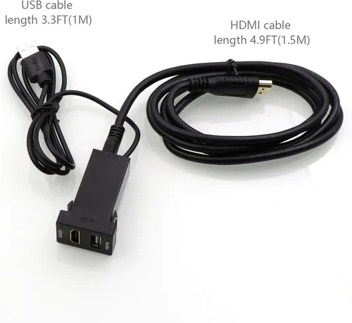 Vista 3 de Timloon Cable de montaje de enchufe HDMI+USB Entrada de audio Relé de audio Uso para Toyota (tipo A)