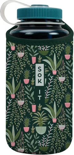 Vista 146 de Sok It BotlSok Funda para botella de agua con cubierta de neopreno aislante (Floral abstracto, se ajusta a CamelBak o Nalgene de 12 onzas)