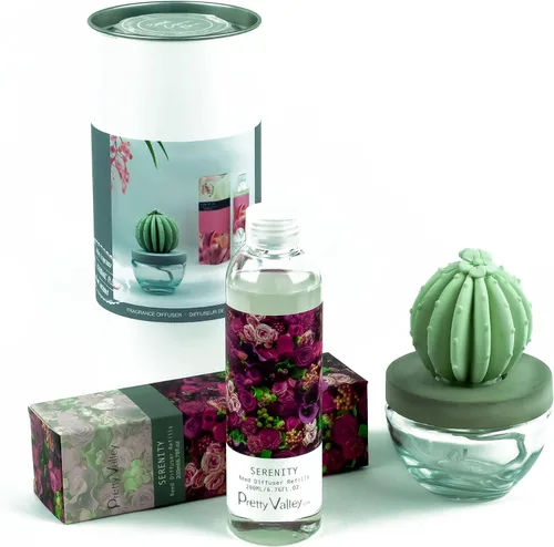 Vista 7 de Barril Cactus Cerámica Difusor de Fragancia Combo 6.8 fl oz Hermoso