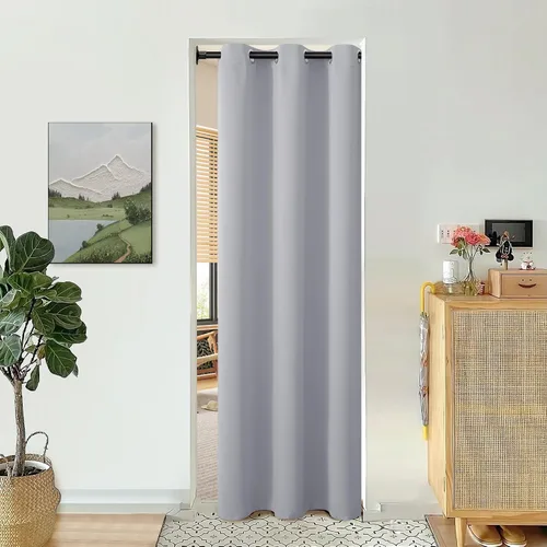 Vista 89 de BGment Cortina Oscurecedora para Puerta Corredera, Cortina Divisoria Opaca Ancha para Sala de Estar de 84 Pulgadas de Largo, Cortina Térmica de Rosa